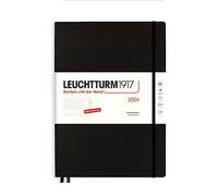 LEUCHTTURM1917 367821 Agenda semainier Master (A4+) 2024, avec carnet supplémentaire pour adresses et anniversaires, noir, allemand, 12 mois