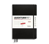 LEUCHTTURM1917 367853 Composition (B5) Agenda semainier 2024, avec carnet supplémentaire pour adresses et anniversaires, noir, allemand, 12 mois