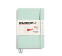 LEUCHTTURM1917 370514 Agenda semainier et bloc-notes 2025, format moyen (A5), couverture souple, vert menthe, en allemand