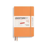 LEUCHTTURM1917 370522 Paperback (B6+) Agenda semainier et bloc-notes 2025, couverture souple, abricot, allemand