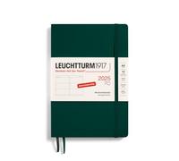 LEUCHTTURM1917 370568 Agenda semainier 2025, moyen, format A5, couverture souple, vert forêt, en allemand