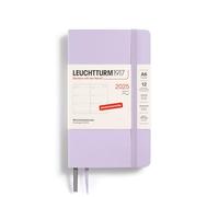 LEUCHTTURM1917 370572 Agenda semainier de poche 2025, format A6, couverture souple, violet, en allemand
