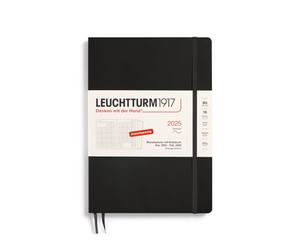 LEUCHTTURM1917 370601 Planning mensuel et carnet de notes 2025, Composition B5, couverture souple, 16 mois, 80 g, ligné, noir