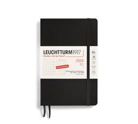 LEUCHTTURM1917 370607 Paperback (B6+) Agenda mensuel et bloc-notes 2025, 16 mois, couverture souple, noir, allemand