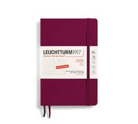 LEUCHTTURM1917 370609 Paperback (B6+) Planificateur mensuel et bloc-notes 2025, 16 mois, couverture souple, rouge (port)