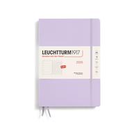 LEUCHTTURM1917 370639 Agenda semainier et bloc-notes 2025 Composition B5 Couverture rigide Planificateur 12 mois, ligné, violet en anglais