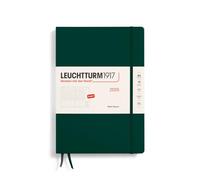 LEUCHTTURM1917 370692 Agenda semainier 2025 Composition B5, couverture rigide, 12 mois, ligné, vert forêt, en anglais