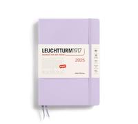 LEUCHTTURM1917 370701 Agenda journalier 2025 à couverture rigide Format moyen A5 Avec planificateur de 12 mois et carnet de notes ligné Violet