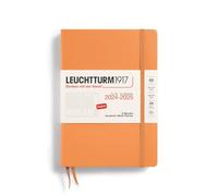 LEUCHTTURM1917 370727 Agenda semainier académique 2025, format A5, couverture rigide, 18 mois, ligné, abricot, anglais