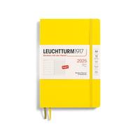 LEUCHTTURM1917 370752 Agenda semainier et bloc-notes 2025 à couverture souple Format moyen A5 Planificateur 12 mois ligné Citron en anglais