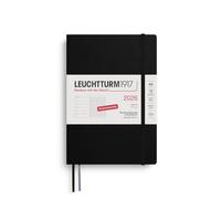 LEUCHTTURM1917 372490 Agenda semainier et bloc-notes 2026, format moyen (A5), 12 mois, couverture souple, noir, allemand