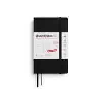 LEUCHTTURM1917 372511 Agenda semainier et bloc-notes de poche 2026, 12 mois, à couverture souple, format A6, noir, en allemand
