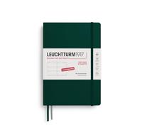 Leuchtturm1917 372530 Agenda semainier 2026, format moyen A5, 12 mois, vert forêt, en allemand