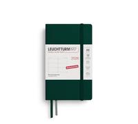 LEUCHTTURM1917 372546 Agenda semainier de poche 2026, format A6, 12 mois, vert forêt, en allemand