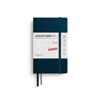 LEUCHTTURM1917 372547 Agenda semainier de poche 2026, format A6, 12 mois, bleu marine profonde, en allemand