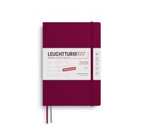 LEUCHTTURM1917 372557 Agenda semainier 2026, format moyen A5, 12 mois, couverture souple, rouge portuaire, en allemand