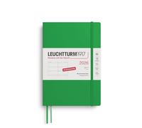 LEUCHTTURM1917 372559 Agenda semainier 2026, format moyen A5, 12 mois, couverture souple, motif : feuille de printemps, en allemand