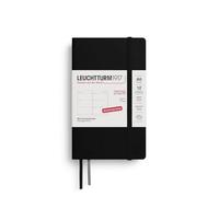 LEUCHTTURM1917 372563 Agenda semainier de poche 2026, 2026, 12 mois, couverture souple, noir, en allemand