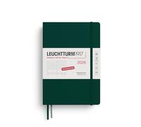 LEUCHTTURM1917 372595 Agenda journalier 2026, format moyen (A5), 12 mois, vert forêt, en allemand