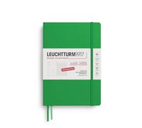 LEUCHTTURM1917 372618 Calendrier hebdomadaire et carnet de notes moyen (A5) 2026, 18 mois 07.2025-12.2026, feuille de plume à couverture rigide, allemand