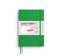LEUCHTTURM1917 372624 Agenda semainier et bloc-notes 2026, format moyen (A5), 18 mois, 07.2025-12.2026, couverture souple, motif : feuille printanière en allemand