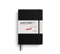 LEUCHTTURM1917 372627 Agenda semainier 2026, format moyen A5, 18 mois, 07.2025-12.2026, couverture rigide, noir, allemand