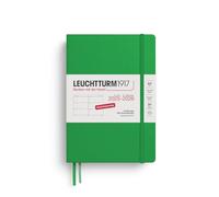 LEUCHTTURM1917 372630 Agenda semainier 2026, format moyen A5, 18 mois, 07.2025-12.2026, couverture rigide, motif : feuille de printemps, en allemand
