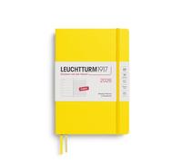 LEUCHTTURM1917 372655 Agenda semainier et bloc-notes 2026, moyen (A5), motif : citron, en anglais