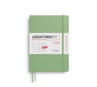 LEUCHTTURM1917 372656 Agenda semainier et bloc-notes 2026, format moyen (A5), sauge, en anglais