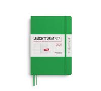 LEUCHTTURM1917 372657 - Agenda semainier et bloc-notes 2026 - Format moyen (A5) - Motif feuille de printemps - En anglais