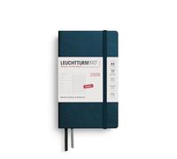 LEUCHTTURM1917 372669 - Agenda semainier et bloc-notes de poche 2026 - Format A6 - Deep Sea - En anglais