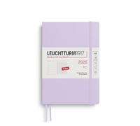 LEUCHTTURM1917 372672 Agenda semainier et bloc-notes 2026, format moyen (A5), couverture souple, lilas, en anglais