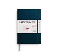 LEUCHTTURM1917 372680 - Agenda semainier et bloc-notes 2026 - Format moyen (A5) - Couverture souple - Deep Sea - En anglais