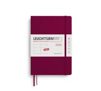 LEUCHTTURM1917 372708 Agenda semainier 2026 au format moyen (A5) - Port Red - En anglais
