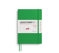LEUCHTTURM1917 372740 Agenda semainier 2026, format moyen (A5), couverture souple, motif feuilles printanières, en anglais