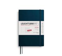 LEUCHTTURM1917 372841 Agenda Semainier & Carnet Medium (A5) 2026, 12 Mois, Couverture souple, Deep Sea, Français