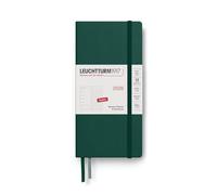 LEUCHTTURM1917 372878 Agenda semainier et bloc-notes 2026 - Portefeuille à pois (B6+ x A6) - Vert forêt - En anglais