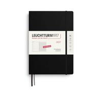 LEUCHTTURM1917 Agenda hebdomadaire 2027 Composition (B5) avec carnet - Agenda allemand - Noir - Janvier à décembre 2027 - Vue d'ensemble hebdomadaire à gauche + page de notes à droite