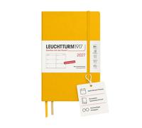 LEUCHTTURM1917 Agenda semainier 2027 à couverture souple (B6+) - Allemand, tournesol, couverture rigide, 12 mois - janvier à décembre 2027, 1 semaine par double page, papier 80 g/m² avec haute