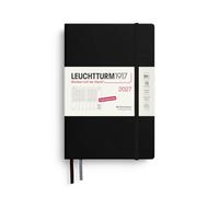 LEUCHTTURM1917 Agenda semainier 2027 broché, format B6+, allemand, noir, 190 x 125 mm, janvier à décembre (12 mois), aperçu hebdomadaire avec grille horaire 7:00-22:00 par colonne, couverture rigide