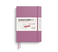 LEUCHTTURM1917 Agenda semainier 2027, format A5, avec carnet, ligné, en allemand, 18 mois de juillet 2026 à décembre 2027, rose dusty, couverture rigide, 210 x 145 mm, vue d'ensemble hebdomadaire à