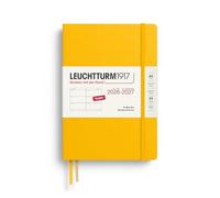 LEUCHTTURM1917 Agenda semainier 2027, moyen, format A5, en anglais, tournesol, couverture rigide, 145 x 210 mm, 18 mois - 07/2026-12/2027, 1 semaine par double page, papier 80 g/m² haute compatibilité