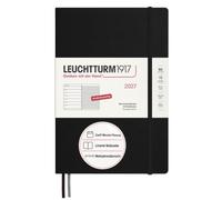 LEUCHTTURM1917 Agenda semainier & carnet B5 2027, Couverture rigide, Noir | papier 100 g/m² sans acide, 144 pages, aperçu sur 3 ans 2026-2028, vacances scolaires