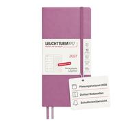 LEUCHTTURM1917 Agenda semainier & carnet Wallet 2027, Dusty Rose | couverture rigide, vue hebdomadaire avec page de notes, édition allemande avec vacances scolaires