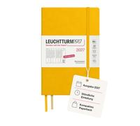 LEUCHTTURM1917 Planificateur hebdomadaire 2027 B6+, Sunflower, Allemand | grille horaire, couverture rigide, papier 80 g/m² sans acide, poche extensible