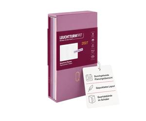 LEUCHTTURM1917 Quarterly Lot de 4 calendriers journaliers 2027 Pois Format | 4 volumes trimestriels dans la pochette, une page entière par jour, à pois, 80 g/m², sans acide, édition allemande