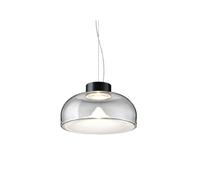 LEUCOS lampe à suspension AELLA S 30 (2700K, transparent et blanc, base noir opaque - verre et métal)