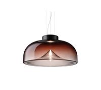 LEUCOS lampe à suspension AELLA S 45 (3000K, shaded burgundy, base noir opaque - verre et métal)
