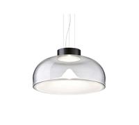 LEUCOS lampe à suspension AELLA S 45 (2700K, transparent et blanc, base noir opaque - verre et métal)