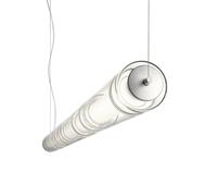 LEUCOS lampe à suspension STACKING S 180 H (2700K, transparent / aluminium anodisé - Verre soufflé et aluminium)